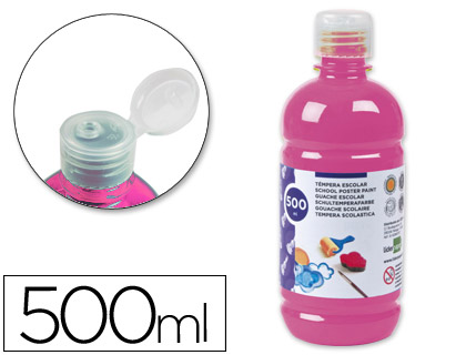 Témpera líquida Liderpapel escolar 500ml. fucsia